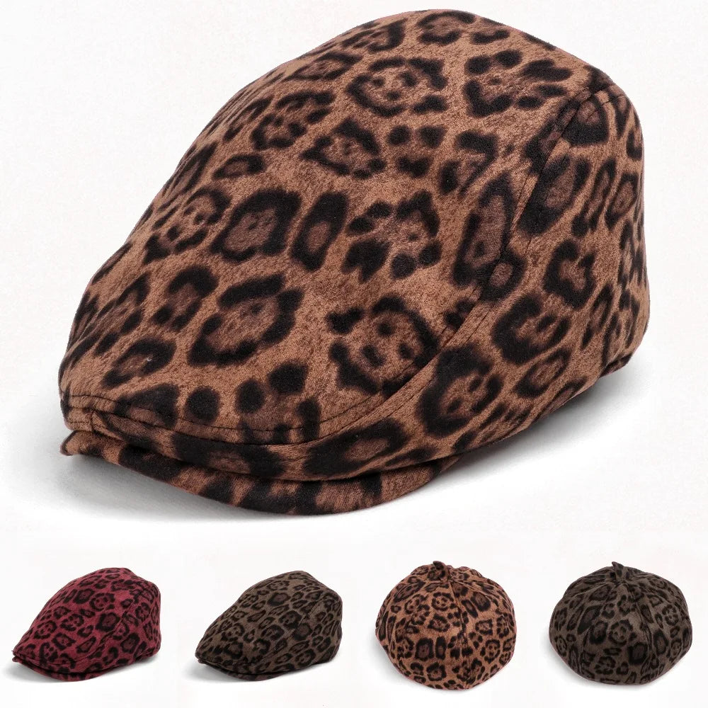 New Women Y2K Retro Leopard Print Visors Hats