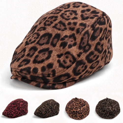New Women Y2K Retro Leopard Print Visors Hats