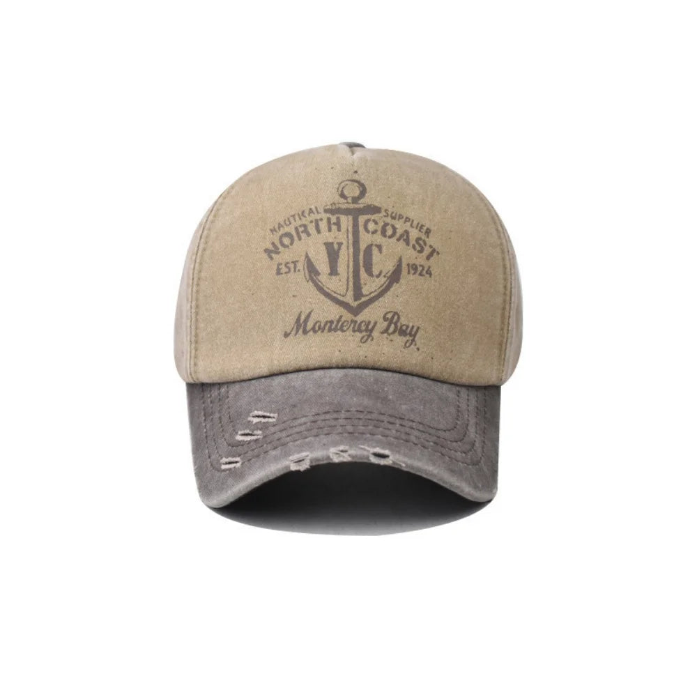 Retro Washed Letter Print Cap Outdoor Sports Baseball Cap