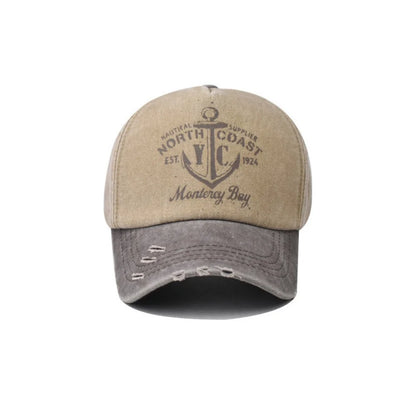 Retro Washed Letter Print Cap Outdoor Sports Baseball Cap