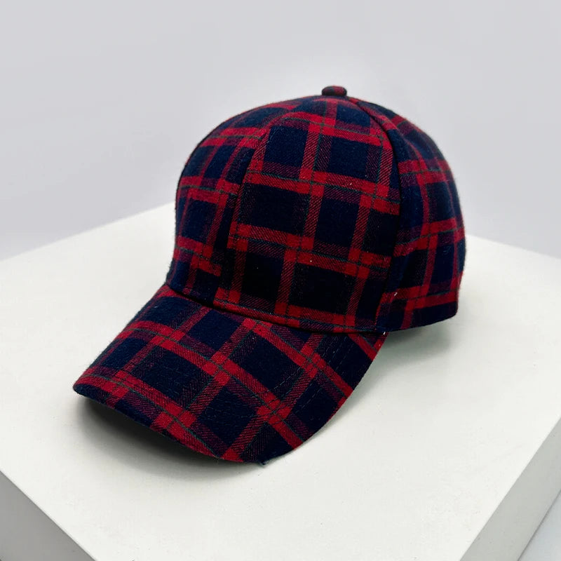 New Men Women Check Houndstooth Color Block Baseball Hats