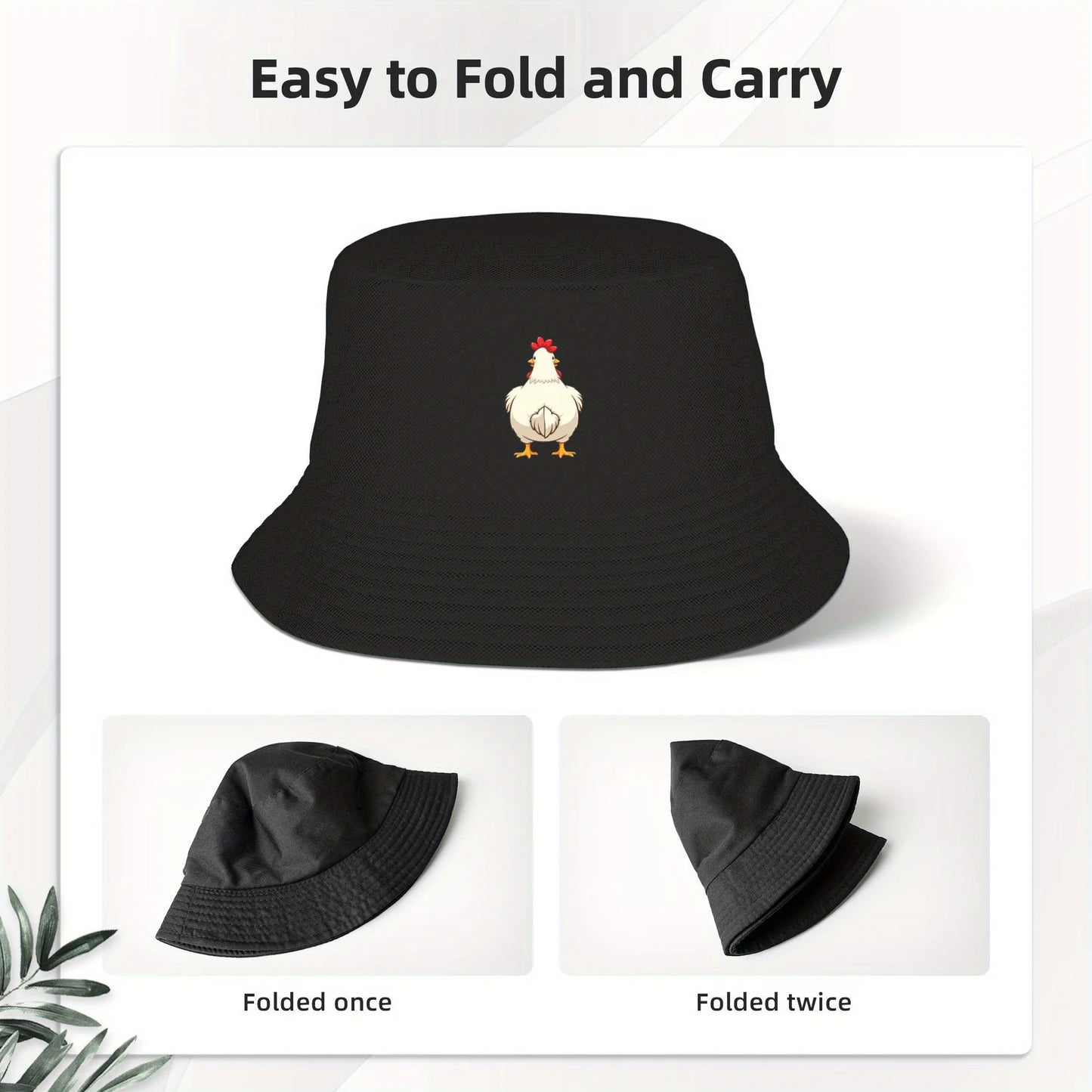 Rooster Print Fisherman Hat is Comfortable and Versatile for Both Men and Women