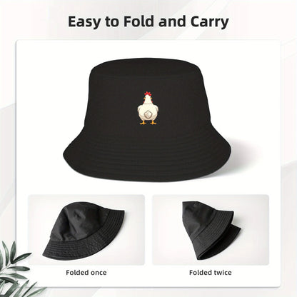 Rooster Print Fisherman Hat is Comfortable and Versatile for Both Men and Women