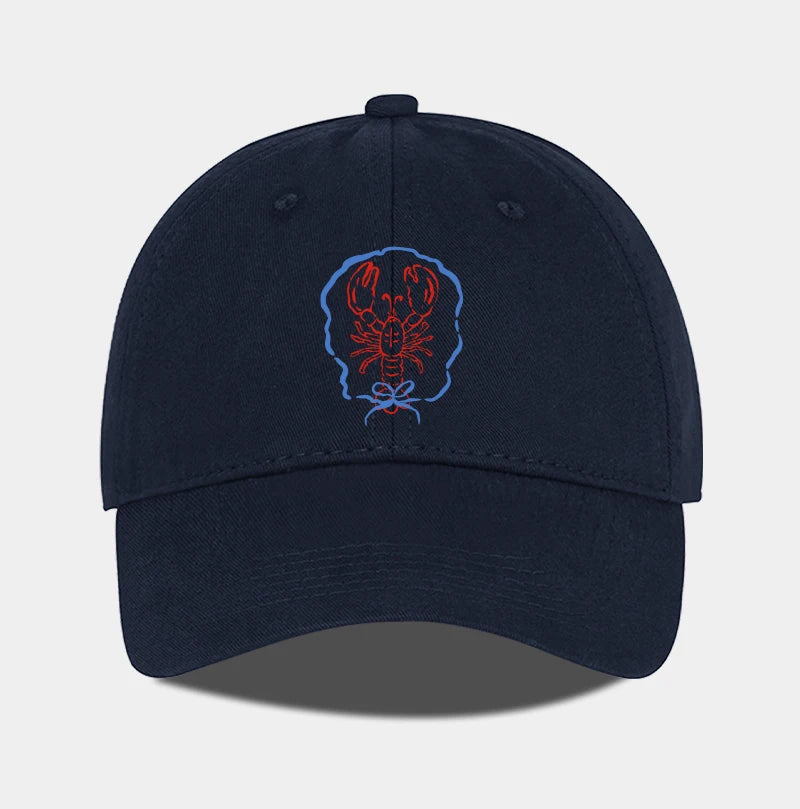 Bow Tie Lobster Print Soft Top Baseball Cap Soft Comfortable Lightweight Trendy Fashionable Unisex