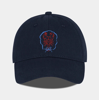 Bow Tie Lobster Print Soft Top Baseball Cap Soft Comfortable Lightweight Trendy Fashionable Unisex