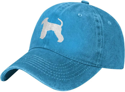 Bedlington Terrier Dog Silhouette Cotton Baseball Cap Low Profile Casual Dad Hat Unisex