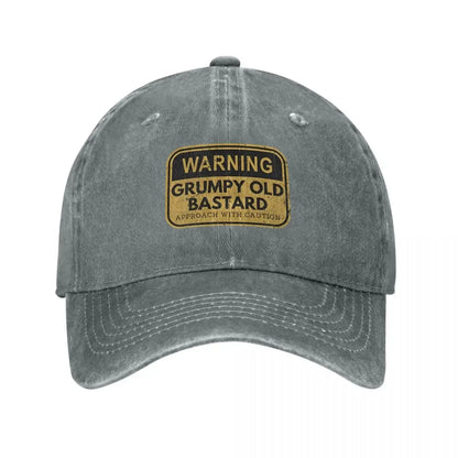 Warning Grumpy Old Bastard Approach Men Women Baseball Caps