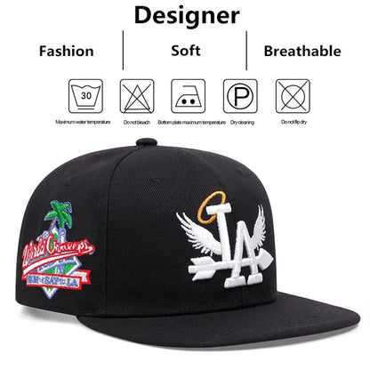 Letter Wing Pattern Side Coconut Tree Embroidery Fashion Baseball Hat