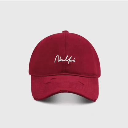 Adjustable New York Baseball Cap Cotton Deep Crown Dad Hat