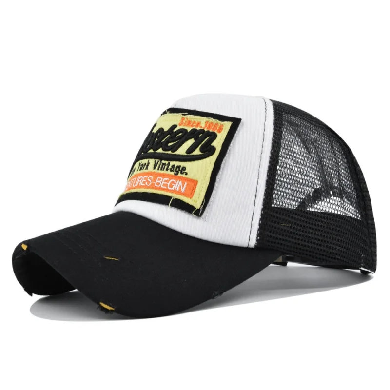 Baseball Men Trendy Black Retro brooklyn Letter Embroidery Baseball Hats