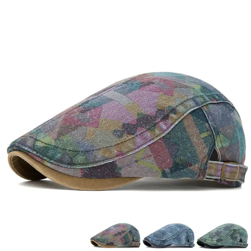 Four Seasons Cotton Print Newsboy Caps Flat Cap
