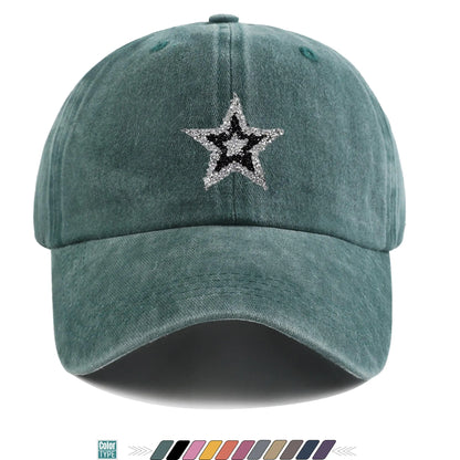 Sparkling Rhinestone Star Trucker Hat - Unisex Baseball Cap