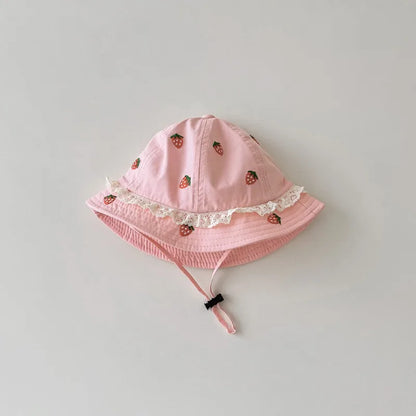 Korean Style Strawberry Baby Bucket Hat 2026