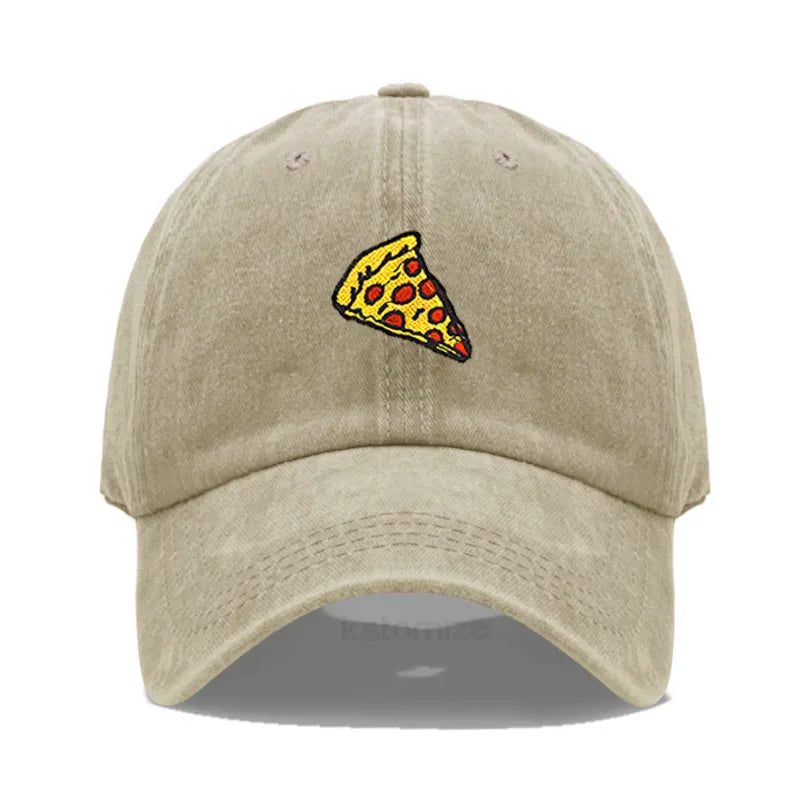 Pizza Embroidered Baseball Cap For Women Men