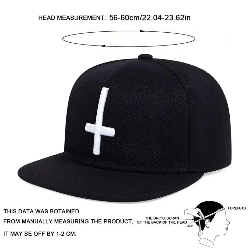 Unisex Flat Cross Embroidery Hip-Hop Hats