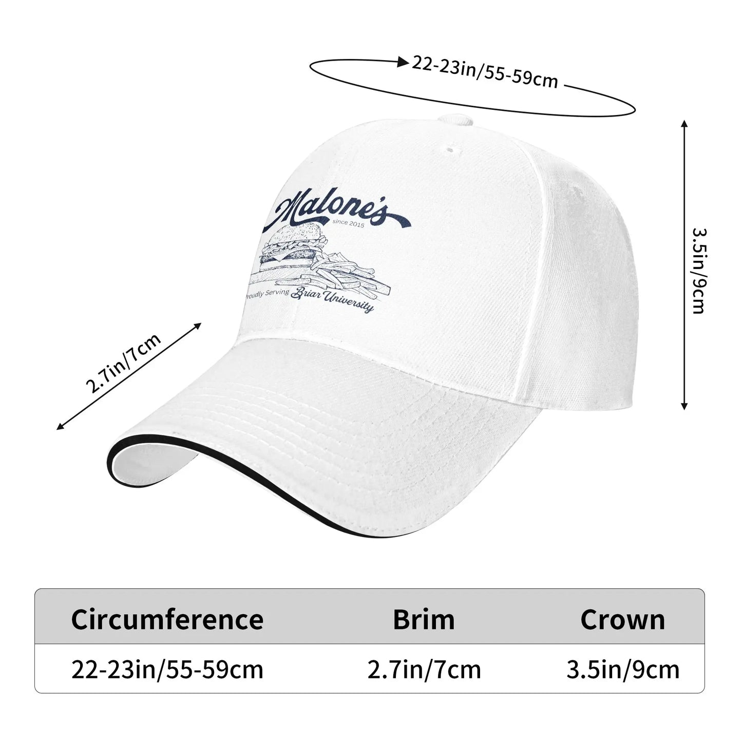 Off Campus Retro Burger Sun Hat Autumn Sunscreen Baseball Caps Men's Women's