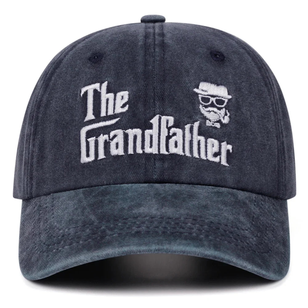 The Grandfather Washed Baseball Cap Retro Casual Women Men Dad Hat Denim Embroidered Hat