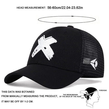 Unisex X Letter Embroidery Baseball Net Caps