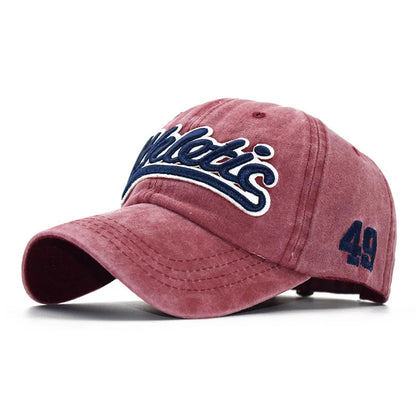 Athletic Letter Embroidery Baseball Cap Women Men