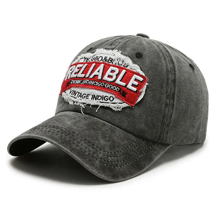 Fashion Washed Distressed Letter Embroidered Baseball Cap
