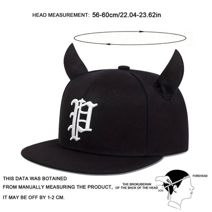 Unisex Personality Letter Embroidery Ox Horn Hip-hop Hats Outdoor Baseball Caps