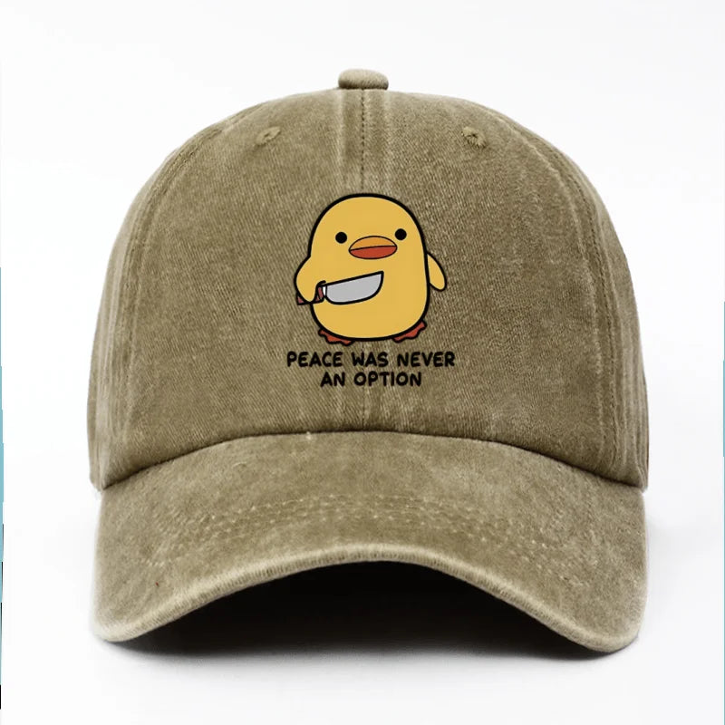 Yellow Duck Letter Printed Baseball Hat for Men and Women