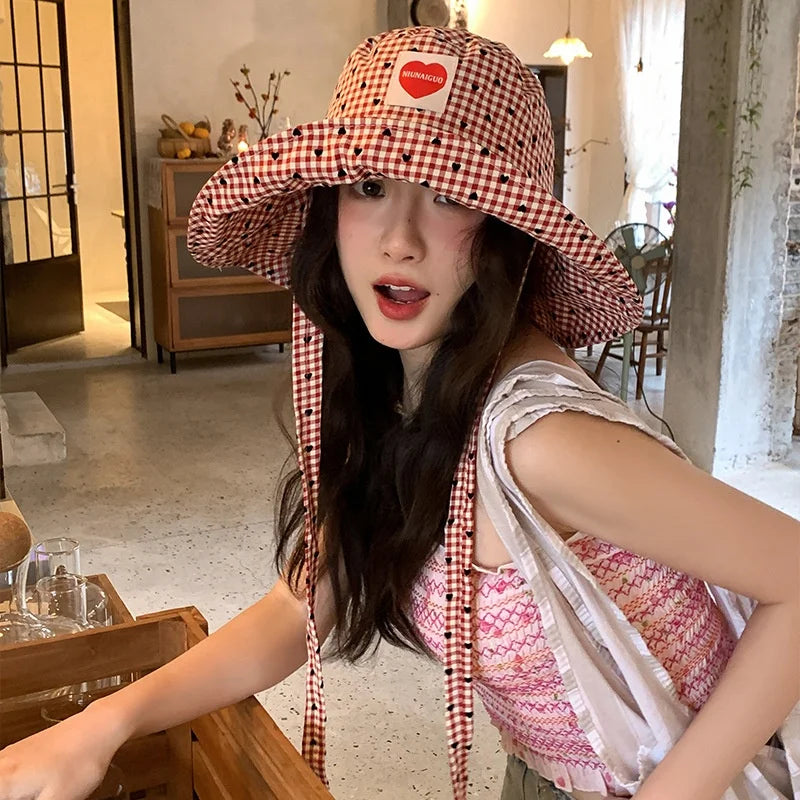 Summer Grid Wide Arrival Love Fisherman's Hat