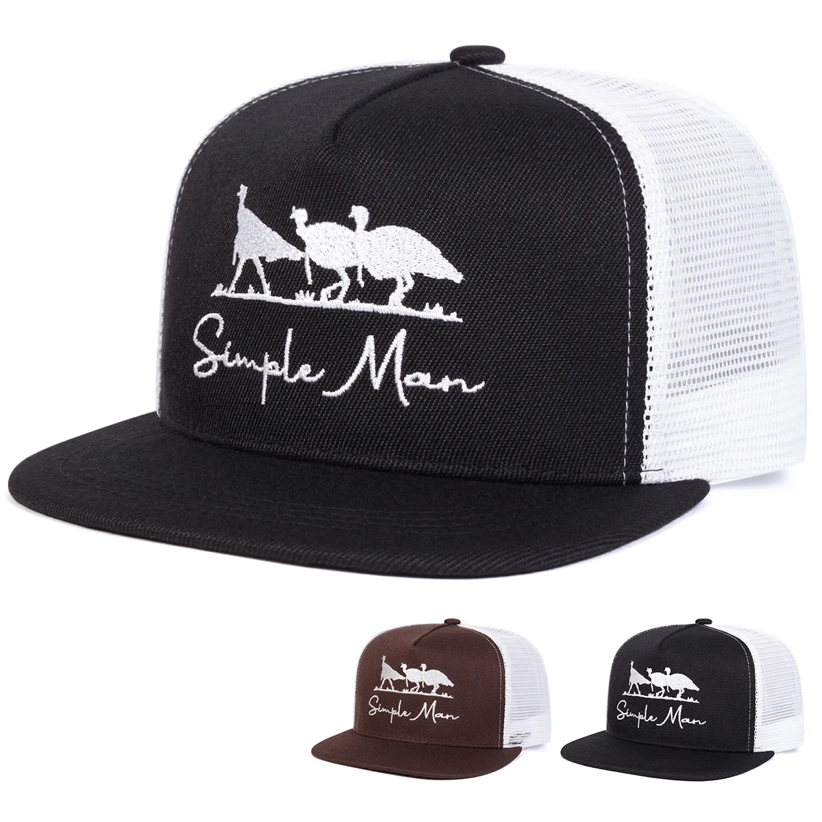 Unisex Simple Man Letter Embroidery Hip-hop Net Hats Spring Summer Snapback Cap