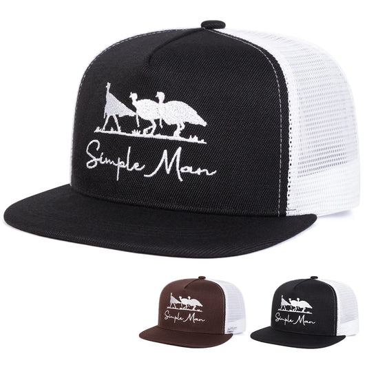 Unisex Simple Man Letter Embroidery Hip-hop Net Hats Spring Summer Snapback Cap
