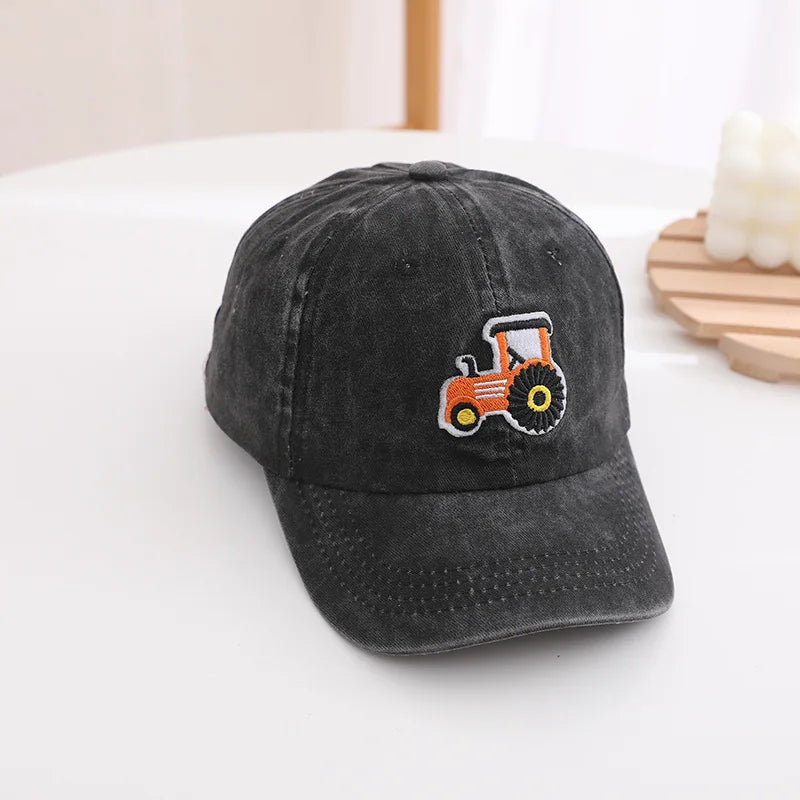 Boys Baseball Cap Tractor Embroidered 2026 Summer Kids