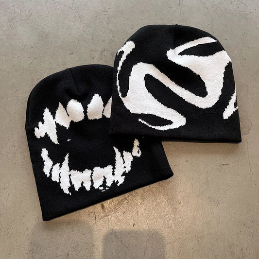 New American Style Tooth Pattern Skeleton Cap Knitted Hat