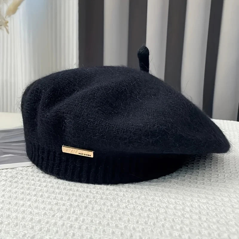 Women's Fashion Beret, Solid Color, Breathable & Elastic