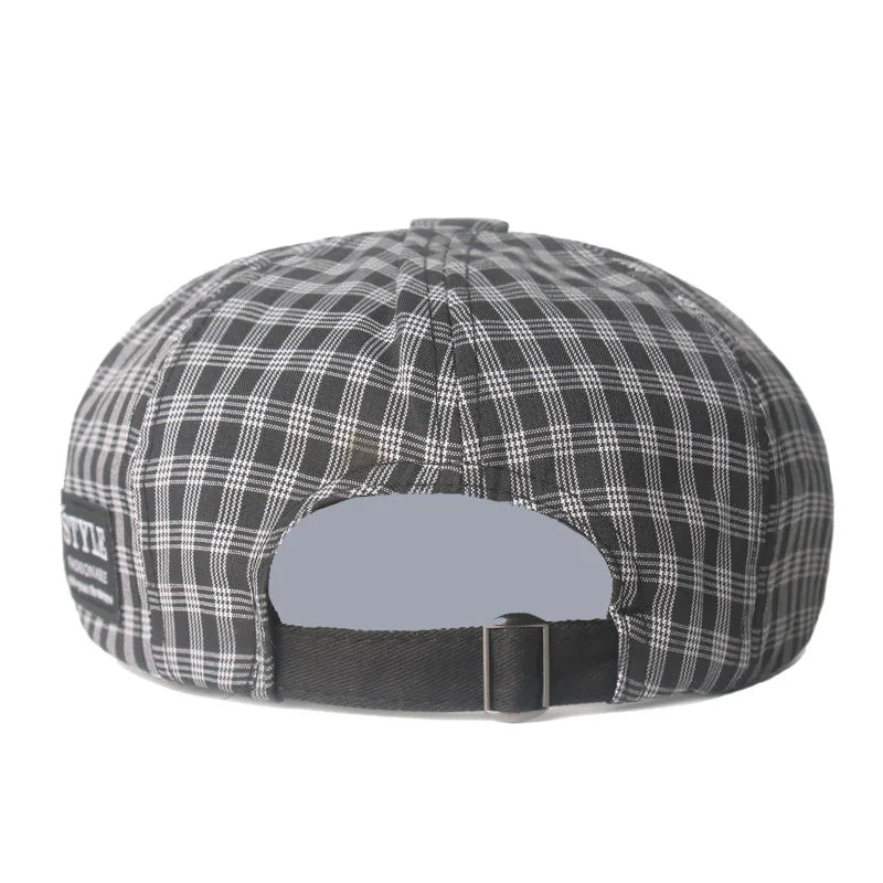Plaid Cotton Octagonal Cap Literary Youth Women's Painter Hat