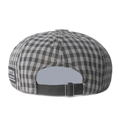 Plaid Cotton Octagonal Cap Literary Youth Women's Painter Hat