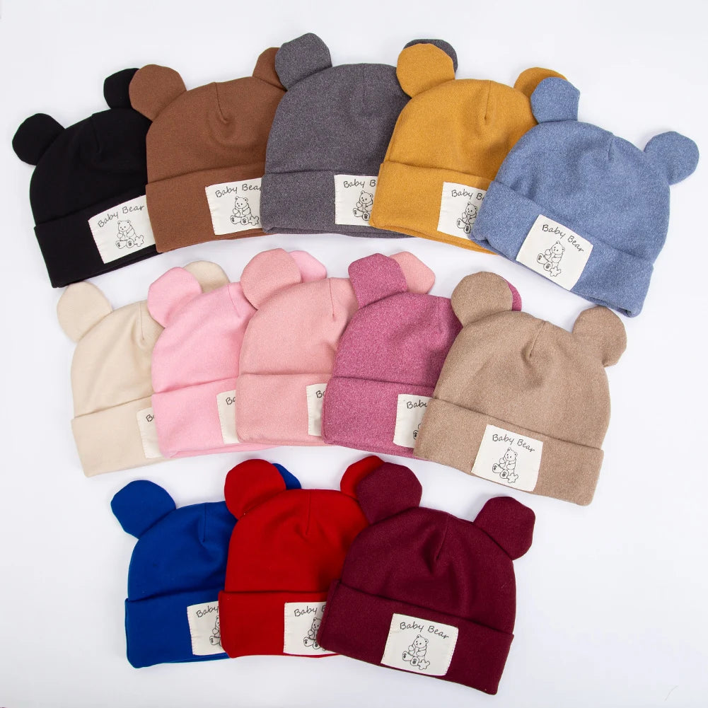 Cute Bear Ear Baby Turban Hats For Newborn Boys Girls