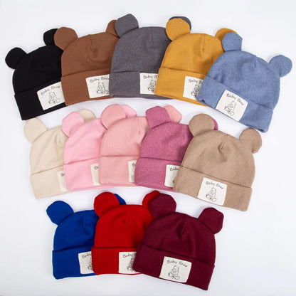 Cute Bear Ear Baby Turban Hats For Newborn Boys Girls