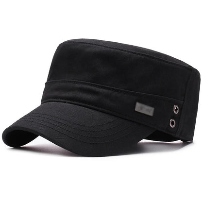 Four Seasons Flat Top Hat Men Simple Cotton Peaked Hat