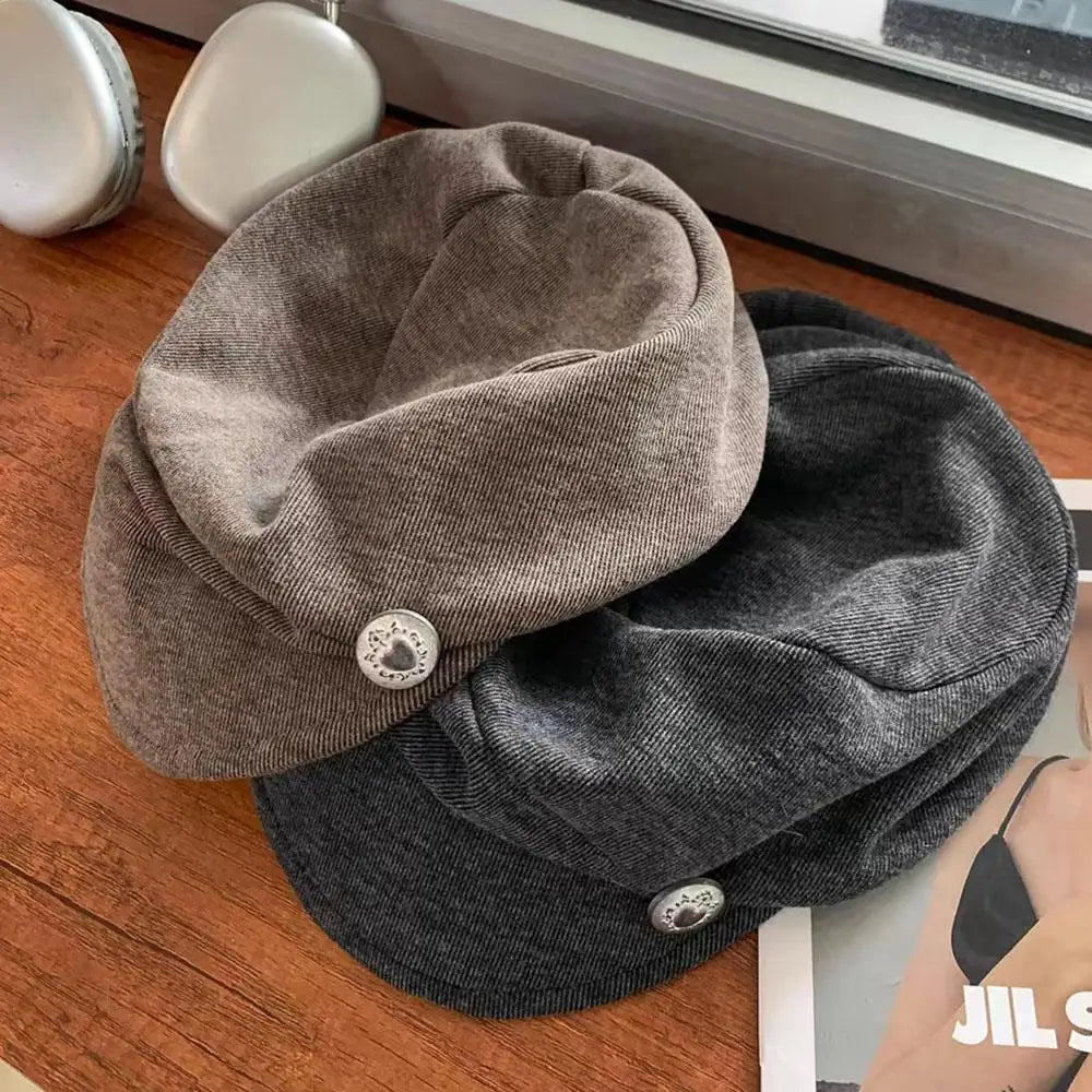 Solid Color Elegant Artist Beret For Women Autumn Winter Warm Cold