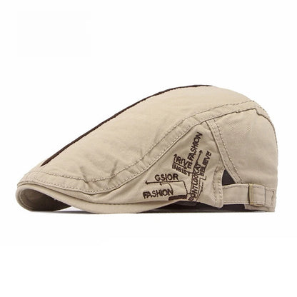 Washed Solid Flat Cap Contrast Stitching Ivy Newsboy Hat