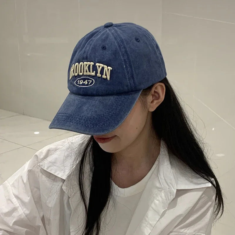Retro Letter Baseball Cap For Women