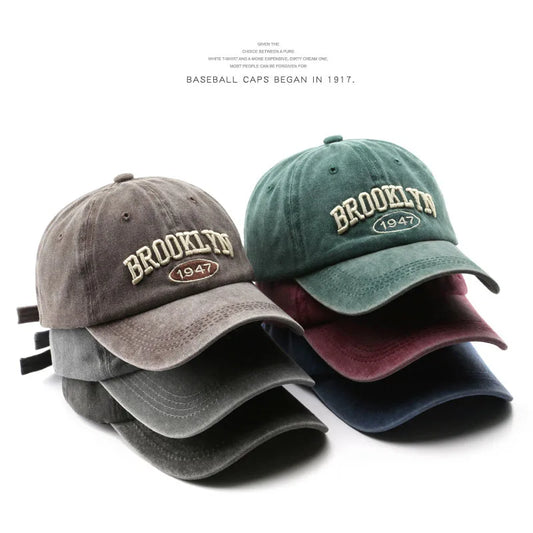 Retro Brooklyn Letter Embroidery Baseball Caps Spring Summer Men Women