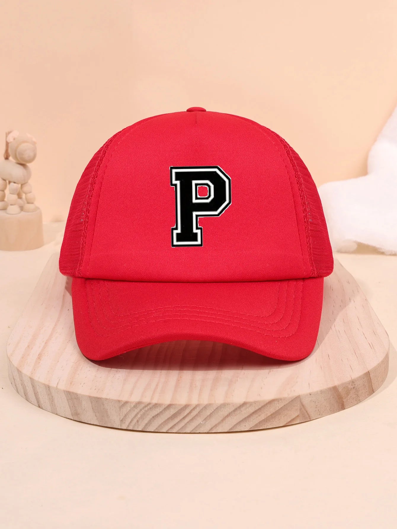 1pc Children's Letter A-Z Sunshade Baseball Cap, Spring and Summer Mesh Breathable