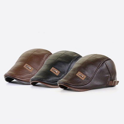 High Quality Men PU Leather Baseball Cap