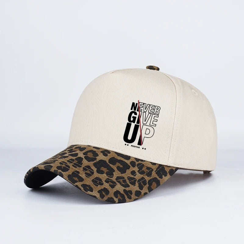 "Never Give Up" Print Two Tone Baseball Cap
