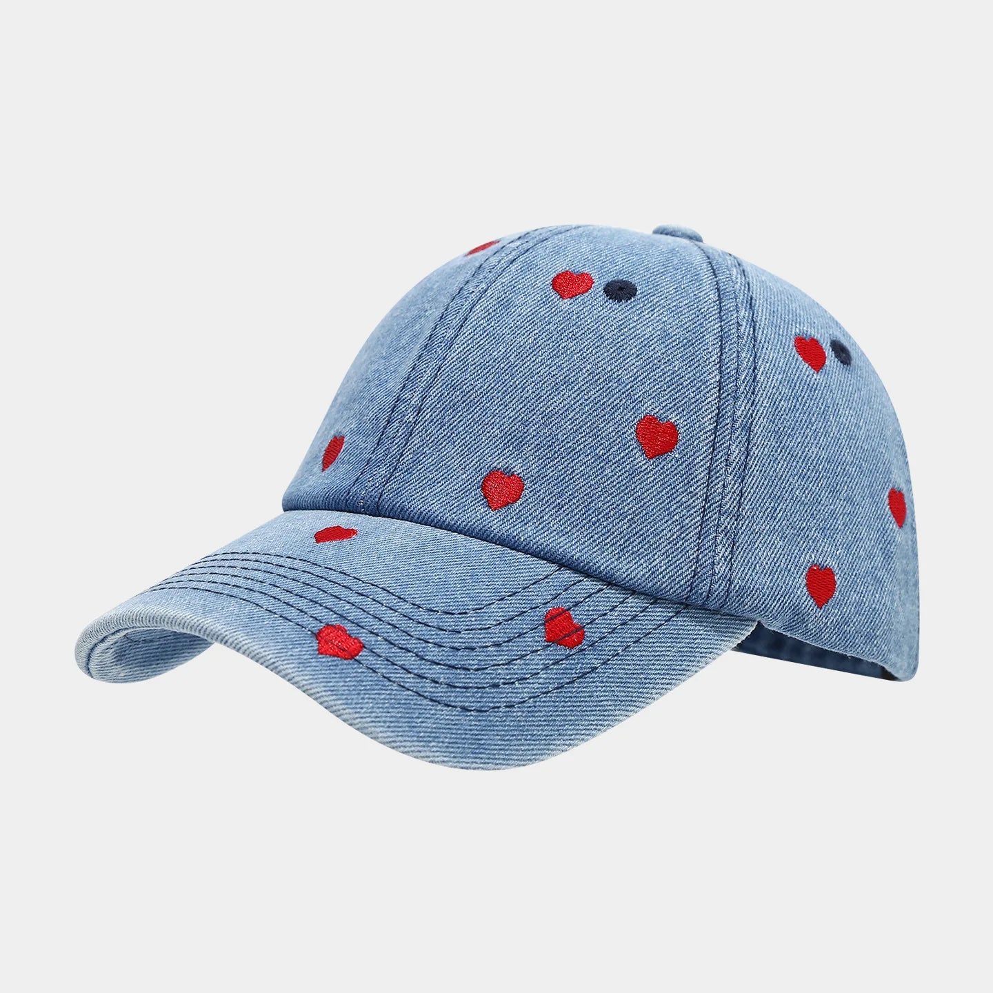 Fruit Women's And Men's Retro Embroidered Cherry Denim Cap Sun Hats