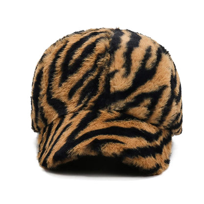 Pink Brown Leopard Baseball Cap For Men Plush Luxury Women Hat