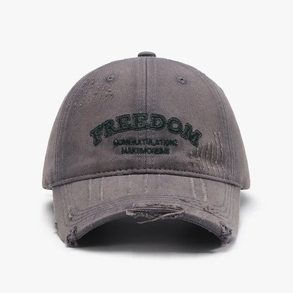 Women Men Baseball Cap Denim Cotton Faded Distressed Ripped Caps