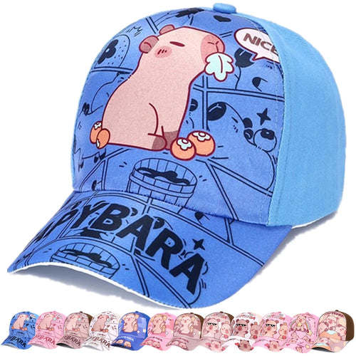 Children's Cartoon Capybara Printed Cap Boys Girls Baseball Cap