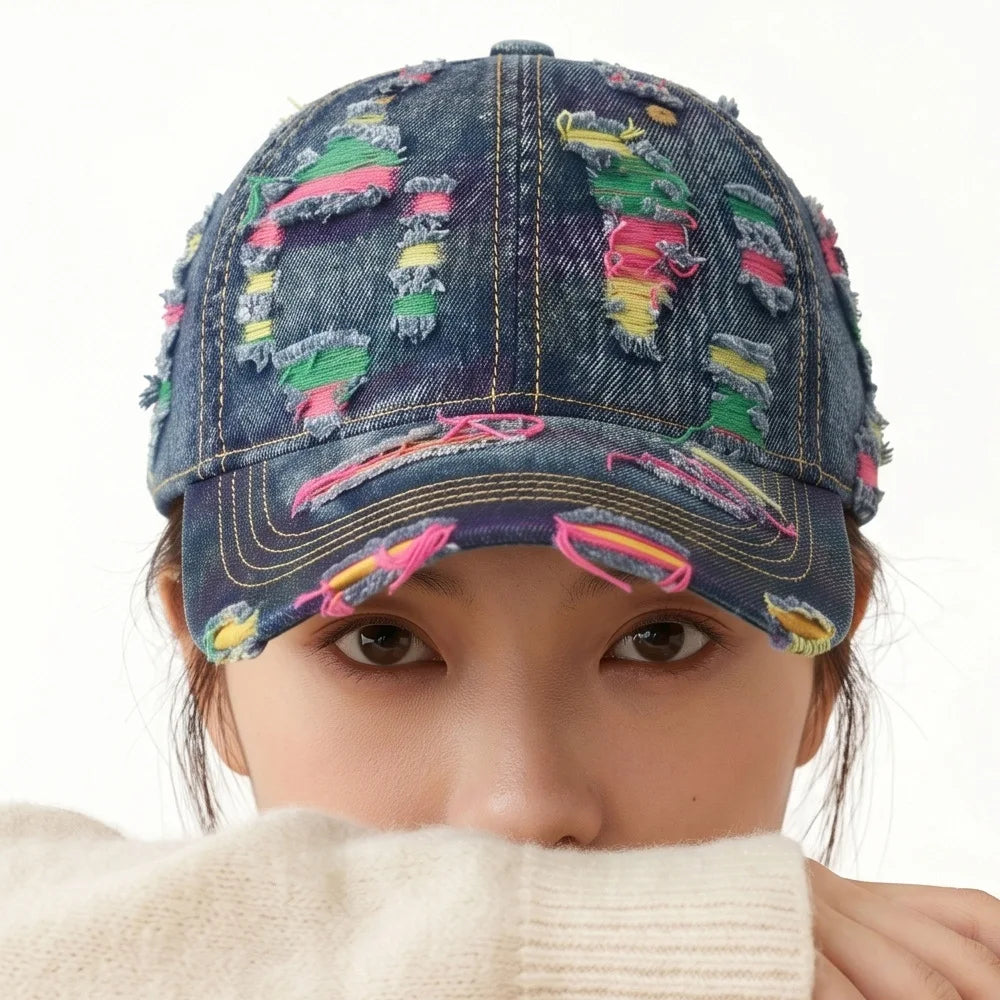 Cowboy Frayed Colored Cotton Thread Beggar Hat