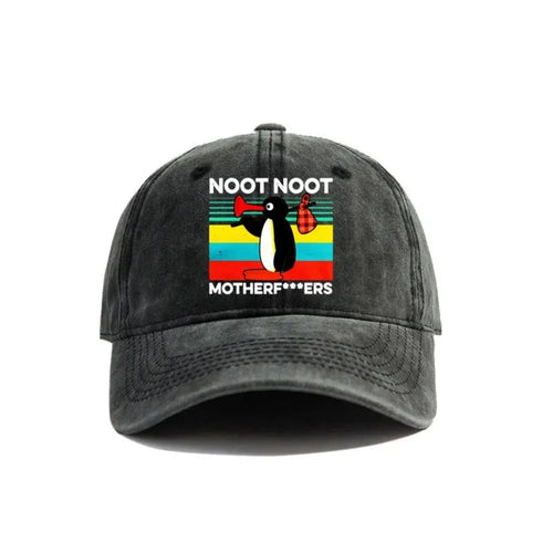 Noot Noot Pingu Distressed Baseball Cap Cool Men Women